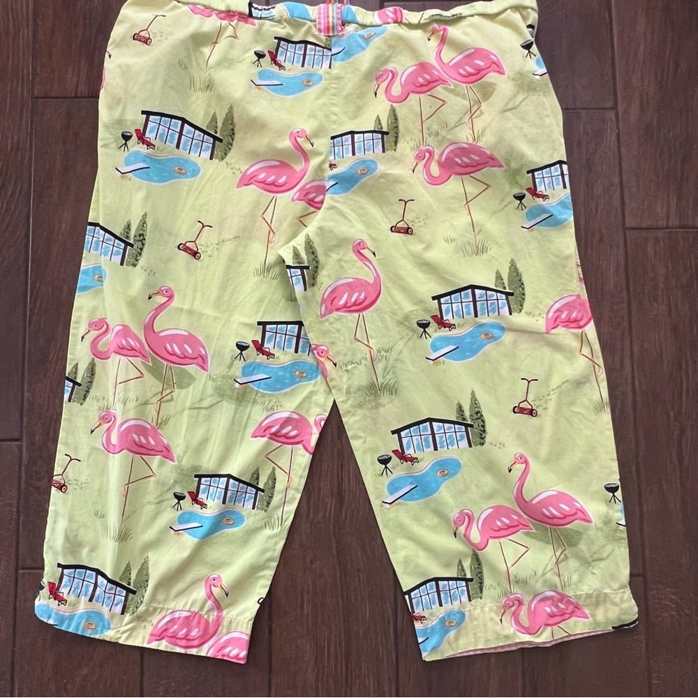 Nick & Nora Cropped Flamingo Print Wide Leg Pajama Pants Size XXL - Picture 7 of 7